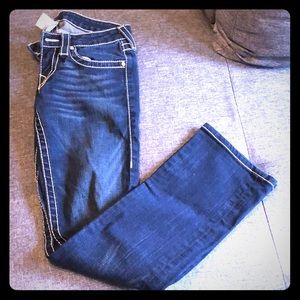 True Religion Straight Leg Blue Jeans